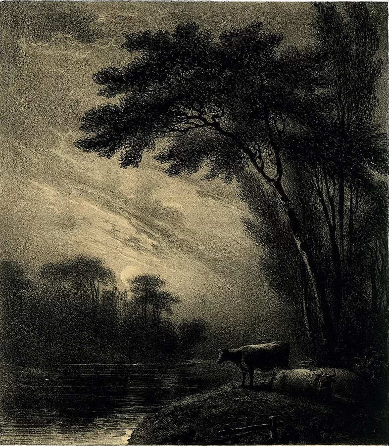 Paesaggio al chiro di luna con bovini - British Museum, Londra